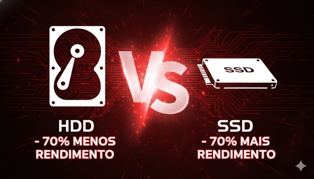 Diferença de velocidade entre HDD e SSD - upgrade de performance